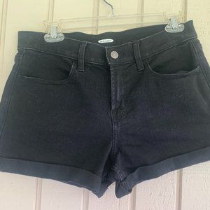 Old Navy Mid-Rise Black Denim Shorts